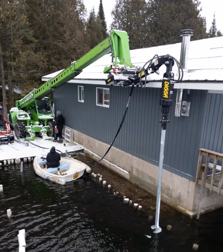 lakebed helical pile installation