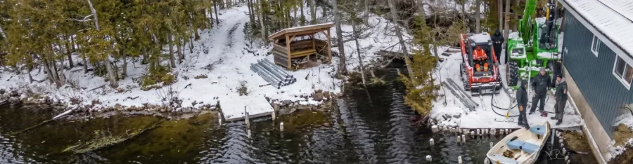 marine helical pile dock foundation