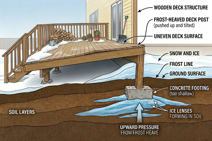 frost heave on decks frost heave on decks
