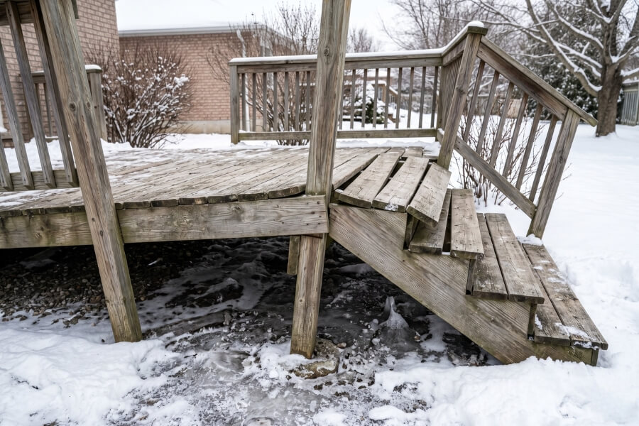 how to avoid frost heave around decks